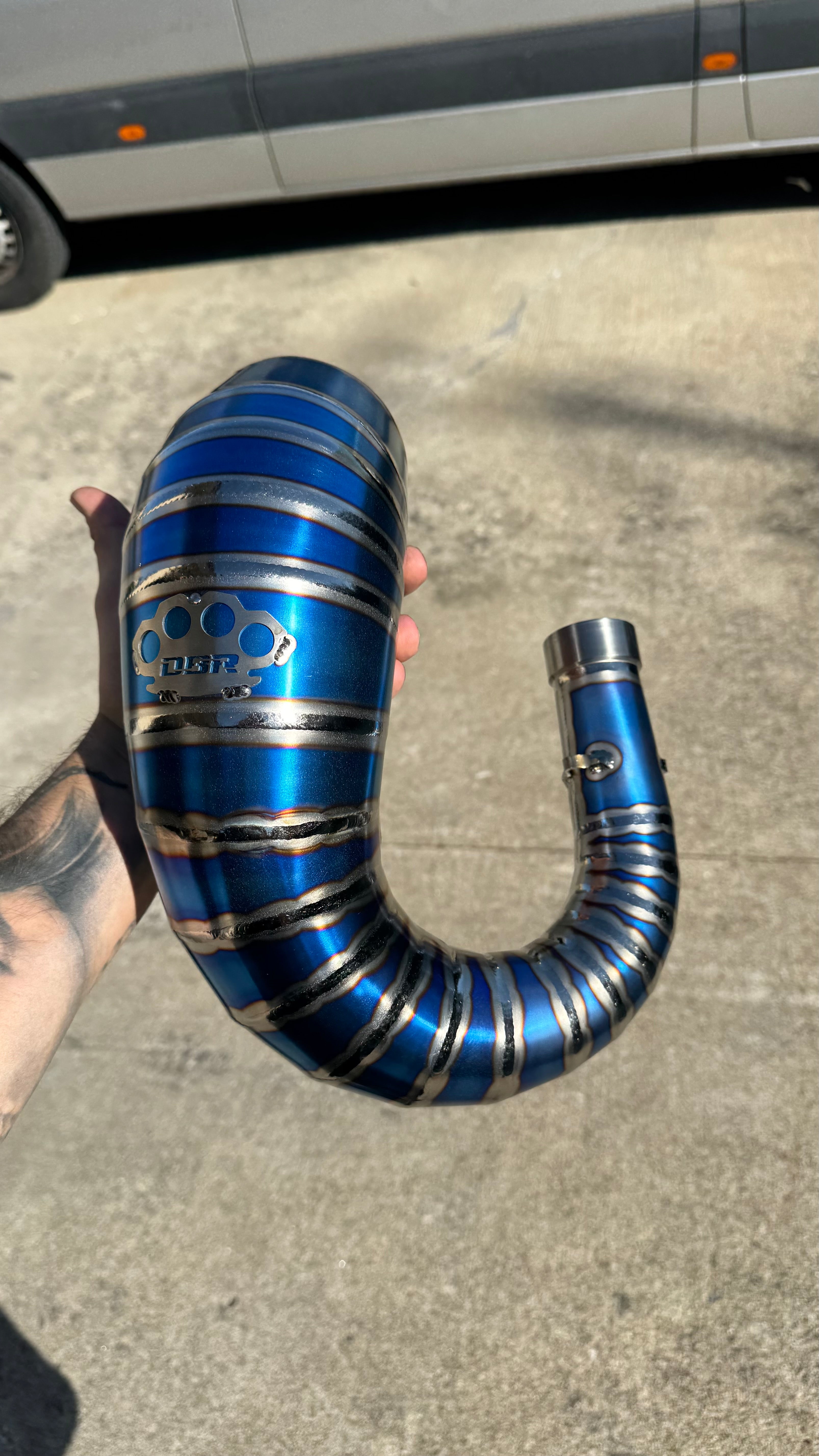 Scarico Completo DBR Off-Road Full Titanium Blue - TM FI SMR 125cc 2020/2025 - DBR Factory