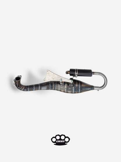 DBR Minarelli Horizontal Exhaust - Over Trofeo 90-100cc Exhaust
