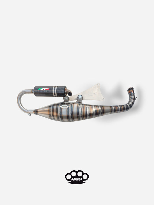 DBR Minarelli Horizontal Exhaust - Over Trofeo 90-100cc Exhaust
