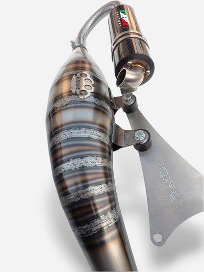DBR Minarelli Horizontal Exhaust - Over Trofeo 90-100cc Exhaust