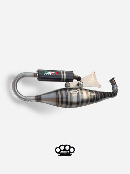 DBR Minarelli Horizontal Exhaust - Over Trofeo 90-100cc Exhaust
