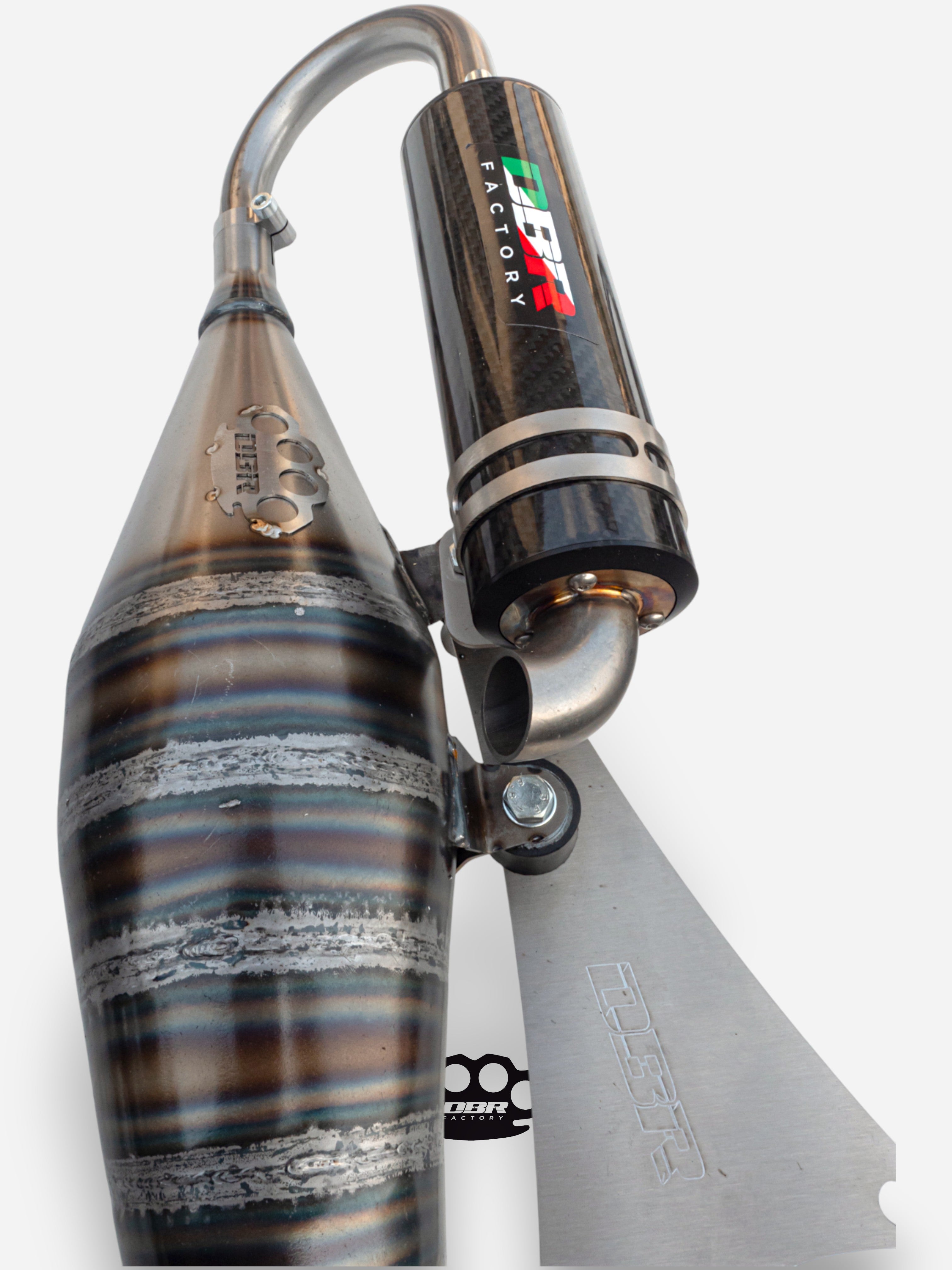 Marmitta DBR Minarelli Orizzontale - Scarico Trofeo 70-89cc - DBR Factory