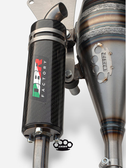 DBR Minarelli Horizontal Exhaust - Trofeo 70-89cc Exhaust