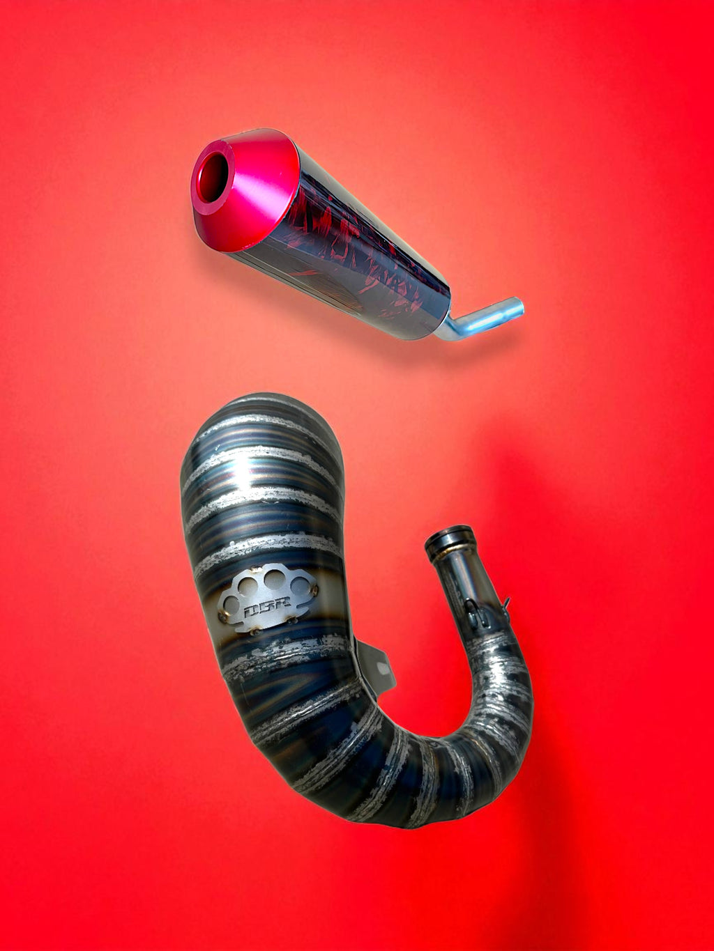 Scarico Completo DBR Off-Road 125/150cc x Beta RR 2018-2025 - Scarico Classic + Silenziatore Total Red - DBR Factory